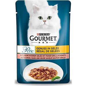 PURINA GOURMET Pearl genot in gelei kattenvoer nat met zalm & fijne grillnoot 26 stuks (26 x 85 g)