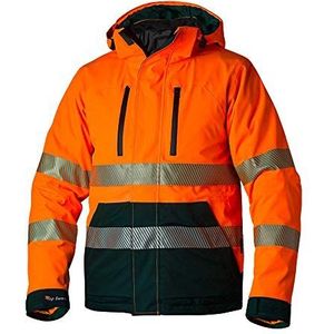 Top Swede 12702002208 Model 127 Hi-Vis wind en waterdichte 3-in-1 jas, oranje/marine, maat XXL