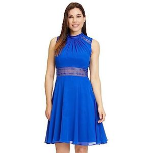 Vera Mont Cocktailjurk voor dames met kanten inzetstuk, jewel blue, 44