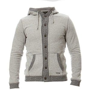 Japan Rags HSTANFUR000ML Sweatshirt met capuchon, lange mouwen, heren, Grijs (grijs mengsel), XL