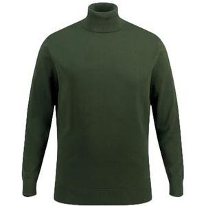 JP 1880, Heren, grote maten, rolkraagtrui, fijn gebreid, donkergroen, 6XL