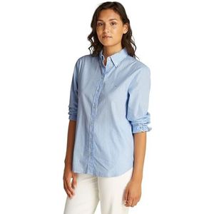 Tommy Jeans Dames TJW REG PINSTRIPE POPLIN SHIRT L/S Shirt, wit, XXS, Wit (Suikerpruim Blauw/Streep), XXS