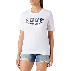Love Moschino Dames Regular fit Short-Sleeved T-shirt, Optical White, 42, wit (optical white), 42