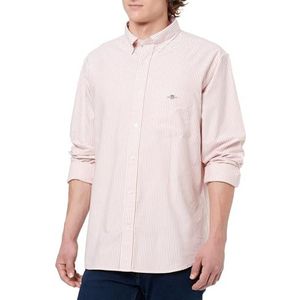 GANT Reg Classic Oxford gestreept overhemd voor heren, Oranje Brons, XL