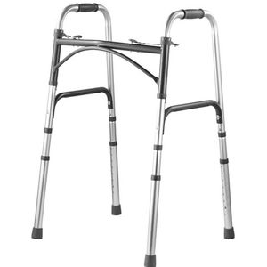 VEVOR Opvouwbare rollator, 2-knops opvouwbare wandelaars met 8 niveaus verstelbare hoogte en duurzame handgrepen, lichtgewicht aluminium mobiliteitshulp voor ouderen en gehandicapten, tot 350 lbs