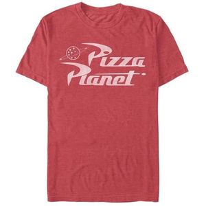 Disney Pixar Toy Story Pizza Planet T-shirt voor heren, Rode heide, M