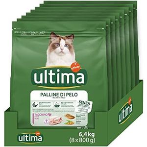 Ultima Bont kogels kalkoen – kattenvoer – verpakking van 8 x 800 g – totaal 6,4 kg