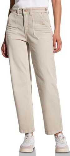 Street One Dames Straight Legs jeans in Beige, in size: 27