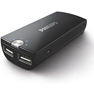 Philips DLP6200BK/10 externe accu, 6000 mAh, zwart, universeel, 6000 mAh, USB, 5 V, 2,1 A