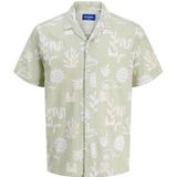 JACK & JONES Jorluke Crinkle AOP Shirt Ss voor heren, Celadon Tint, L