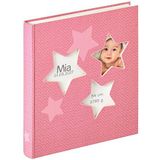 walther design fotoalbum roze 28 x 30,5 cm Babyalbum met omslaguitsparing, Baby Estrella UK-133-R