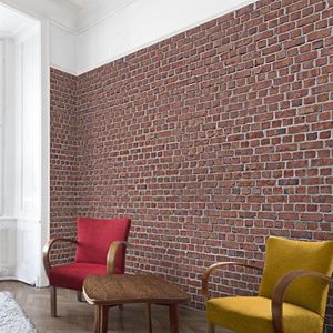 Apalis 106110 behang steenlook vliesbehang - baksteen baksteenbehang rood - fotobehang breed, vliesfotobehang wandbehang HxB: 320 x 480 cm bruin