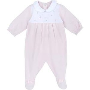Chicco Katoenen romper met voet, pyjama voor jongens en meisjes, Lichtroze, 0 Maanden