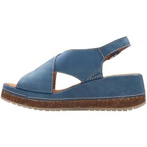 Clarks Dames Kassanda Step Sandaal, blauw Nubuck, 36 UK, Blauw Nubuck, 35.5 EU