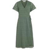 VILA - VIChikka - Jurk - Donkergroen - Getailleerd - Knielengte