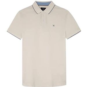 Hackett London Heren Multi Trim Polo Shirt, Light Grey Marl, S