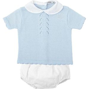 BABIDU Ranita T-shirt met korte mouwen en kraag, uniseks, voor baby's, Lichtblauw, 3 Maanden