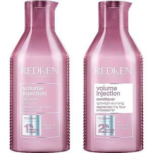 Redken, Routine Voor Fijn en Futloos Haar, Set van Shampoo en Conditioner, Herstelt het Haar en Geeft Volume, Met Filloxane en Verzachtende Polymeren, Volume Injection