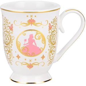 Paladone Wicked Movie Glinda mok - officieel gelicentieerd cadeau voor slechte fans, roze en gouden keramische beker met G-monogram, stijlvolle thee- en koffiedrankgerei, 250 ml (8 fl oz)