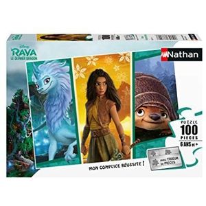 Nathan - Puzzel voor kinderen - 100 stukjes - Raya de avonturier - Disney - Meisjes of jongens vanaf 6 jaar - Hoogwaardige puzzel - dik en duurzaam karton - Prinsessen - 86771