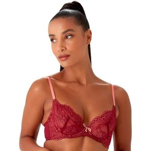 Gossard Vrouwen Superboost Kant Niet-Gewatteerde Plunge BH, Cranberry/Framboos Sorbet, 32C, Cranberry/Framboos Sorbet, 70C