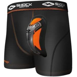 Shock Doctor Ultra Pro Boxershorts voor heren, compressieshort met ultra cup, zwart, L