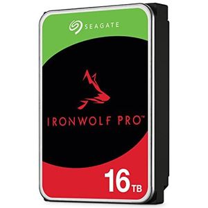 Seagate IronWolf Pro, 16 TB, Enterprise NAS interne harde schijf HDD – CMR, 3,5-inch, SATA, 6Gb/s, 7200 RPM, 256 MB cache, voor RAID Network-Attached Storage, Rescue-services (ST16000NT001)