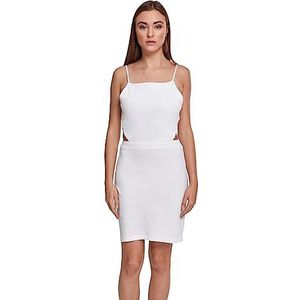 Urban Classics - Zomerjurk - Wit - Korte Spaghetti Piquéjurk