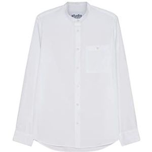 Seidensticker Casual overhemd voor heren, regular lange mouwen, opstaande kraag, wit, M