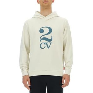 CITROËN O102937-W497 Sweatshirt met capuchon 2CV Logo Large Print C23W Sweatshirt Heren Birch White Maat XXL
