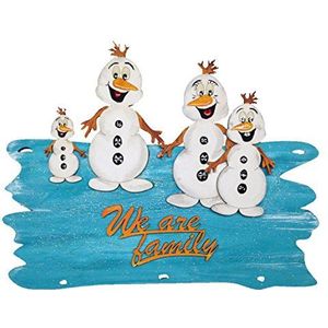 Petra's knutselNews deurbordje We AR Family met sneeuwpoppen knutselset, hout, houtkleuren, 25 x 18 x 5 cm