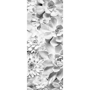 Komar Vlies fotobehang - Shades Black and White Panel - afmetingen 100 x 250 cm (breedte x hoogte) - bloemen planten wand behang woonkamer slaapkamer kantoor hal decoratie muurschildering - P962-VD1