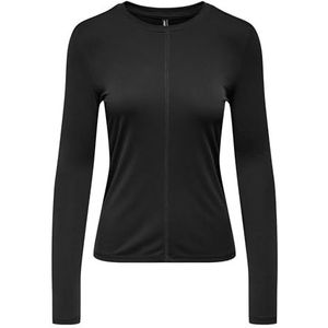 Onlfree Life L/S Rib Top JRS, zwart, M