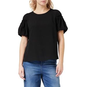 French Connection Crêpe lichte pofmouw TOPBLACKXL, Zwart, XL