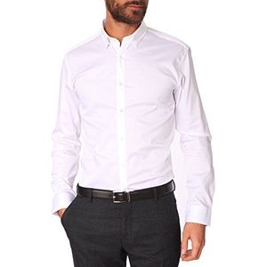 SELECTED HOMME Heren slim fit vrijetijdsoverhemd One Travis Dublin shirt ls NOOS ID, wit (white), XXL