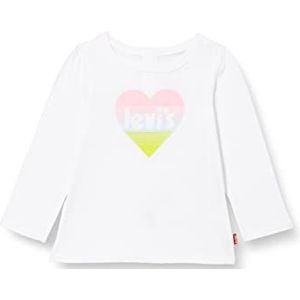 Levi's Lvg Graphic T-shirt met lange mouwen voor meisjes, Wit, 3 jaar