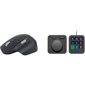 Logitech MX Master 3S - Draadloze Performance muis met Ultrasnel Scrollen, Ergo, 8K DPI, Logitech MX Creative Console,programmeerbaar toetsenblok met 9 aanpasbare lcd-toetsen en draaiknop