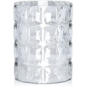 Kartell 1225B4 vaas matelasse, 30 x 23 cm, glashelder