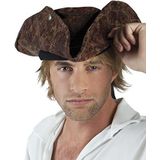 Boland 81899 - hoed Pirat Neptun, bruin, driepuntig met hoedband, hoofdbedekking, muts, zeerover, kostuum, carnaval, themafeest