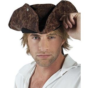 Boland 81899 - hoed Pirat Neptun, bruin, driepuntig met hoedband, hoofdbedekking, muts, zeerover, kostuum, carnaval, themafeest