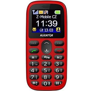 ALIGATOR Senioren grote toetsen mobiele telefoon AZA510RB met 1,8 inch kleurenscherm, SOS-knop en lokalisatie, kleur rood-zwart