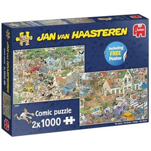 Jumbo 19001 Jan van Haasteren De Storm & Safari 2in1 1000 stukjes - Puzzel 1000 stukjes - Puzzels - Volwassenen - Nederlands - Legpuzzel voor volwassenen
