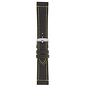 Morellato Unisex horlogeband, Sport Collectie, mod. Tricking, van echt leer rubber effect met alligator structuur - A01X4910B44, zwart, 24mm, Band