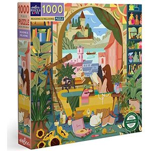 eeBoo 1000 stuks - lezen en relaxen gerecycled karton hoogwaardige volwassenen puzzel - PZTRRD