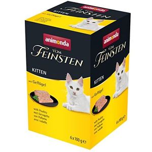 animonda Vom Feinsten Kitten, natvoer voor groeiende katten in het eerste levensjaar, met gevogelte, 6 x 100 g