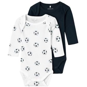 NAME IT BABY Romper NBMBODY - set van 2 Wit/Zwart