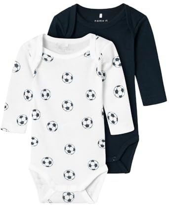 NAME IT BABY Romper NBMBODY - set van 2 Wit/Zwart