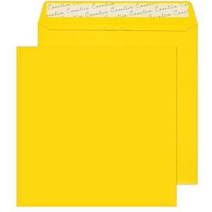 Blake Creative Colour 220 x 220 mm 120 g/m2 vierkante enveloppen, plakband (503) bananengeel, 250 stuks