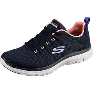 Skechers Flex Appeal 4.0 Elegant Ways Sneaker voor dames, Marineblauw Mesh Multi Trim, 38.5 EU