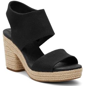 TOMS Dames Mallorca sandaal met plateauzool, Zwart Zwart Basket Weave, 38 EU